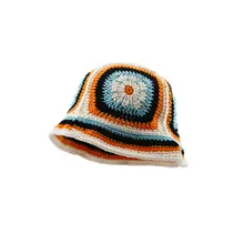 手編みの花柄空き編みフィッシャーハット【女性用・ブーニーハット・トレンド】