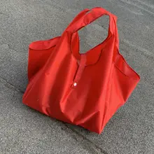 防水タイプのエコ大型スーパーショッピングバッグ【折りたたみ可能・牛津布製】