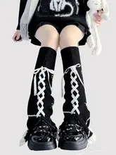 ロリータ 新年酒紅色のポンポンレッグウォーマー【リボン付き・クリスマス用・ニット製】