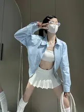 感ある刺繍付きジャケット【ライトブルー・短丈・女性用】