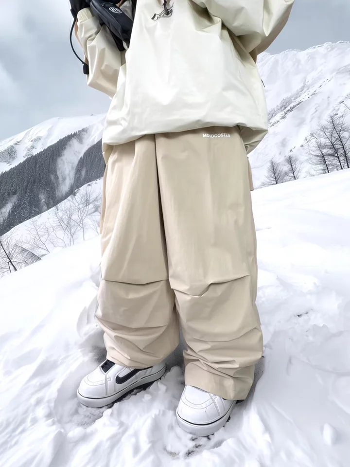 Molocoster 防水防風スノーパンツ【フリース裏地・ルーズフィット・アウトドア用】