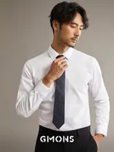 YIYAMON メンズ長袖シャツ【無地・ビジネスフィット・ワイシャツ・白・イージケア】