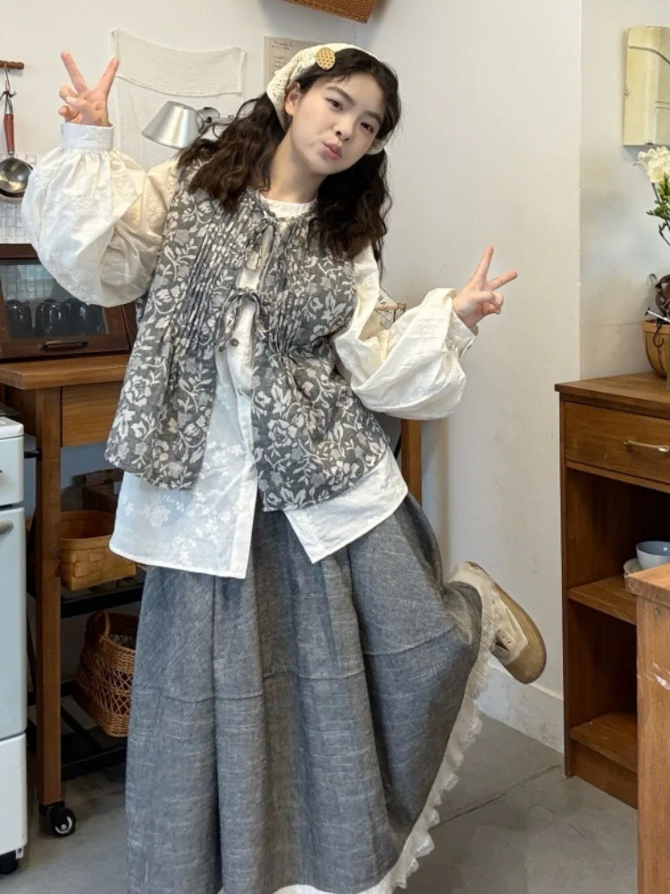 49日の服：フレンチ風ヴィンテージデザインのシャツとリボンベストセットの実用性と選定ガイド