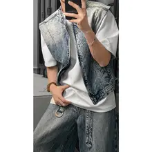 セットアップ レディース デニム ノースリーブベスト ワイドパンツ ヴィンテージ ルーズ 着回し 夏