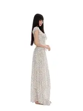 白色ドット柄キャミソールワンピース【夏用・ウエストシェイプ・女性用】（セットアップ対応）