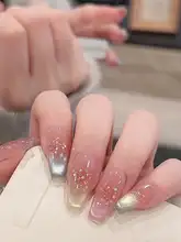 カラフルなレインボー猫眼ネイルチップ【ハンドメイド・輝くデザイン・美白効果】（セットアップ対応）