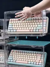 防塵 キーボード収納ボックス【音声制御ライト付き・透明ディスプレイ・ゲーミングキーボード・マウス用】