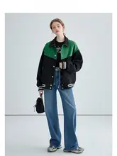 バイカラーのショートジャケット【アメリカンスポーツスタイル・春用】