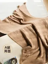北欧風フリースブランケット【冬用・クリームカラー・リビング用・シングルサイズ・昼寝用】