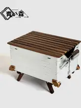 アウトドア折りたたみボックス【収納用・木製・アルミ製・レトロデザイン】