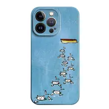 カートゥーン猫デザインのスマートフォンケース【全包対応・Appleおよびその他機種用】