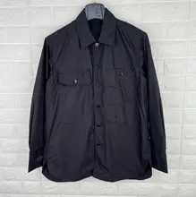 春夏の黒の万能ジャケット シャツ