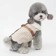 ペット用 チェック柄ワンピース【中型犬・小型犬用・春夏向け・軽量】（セットアップ対応）