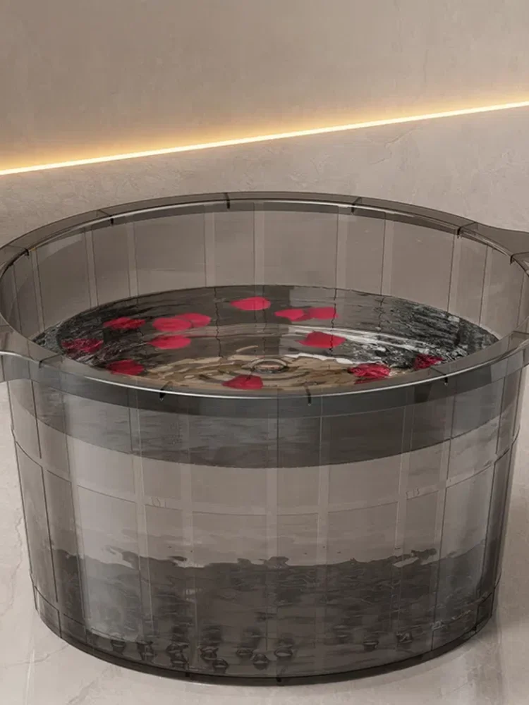 お風呂快適の実現：高めのデザイン！透明な大容量マッサージフットバスの使い方と効果