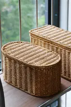 北欧風 デスクトップ収納ボックス【化粧品用・蓋付き・バスルーム整理】