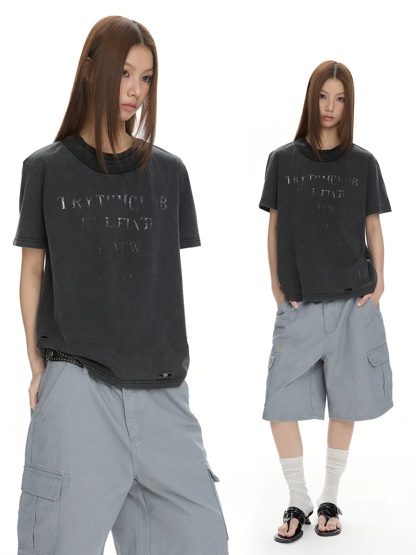 ヴィンテージ風ダブルレイヤーカラーデザインのショートスリーブTシャツ：黒Tシャツの色褪せを防ぐための実証データと対策