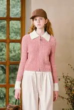 シンプルで洗練されたデザイン！撞色のニットカーディガン【極上の柔らかさ・フィット感】