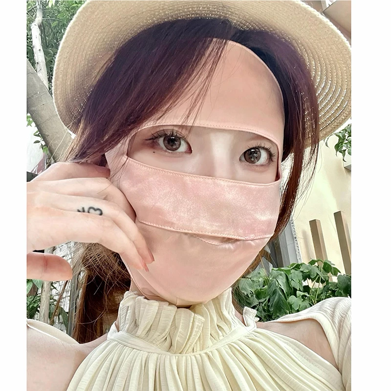 DoggyQin UVカットフェイスマスク【100%桑蚕絲・通気性・ネックガード付き】
