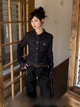 春にぴったり！トレンディなデザインのデニムジャケット【ドルマンスリーブ・ウエスト絞り・フロントボタン】