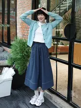 アウトドア用シンプル無地半身傘スカート【刺繍デザイン・カジュアル・中丈】