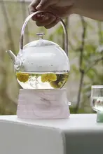 耐高温ガラス煮茶ポット【家庭用・提梁デザイン・おしゃれなティーウェア】