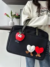 デザインが可愛い！アップルハートトートバッグ【大容量・ノートパソコン用・通勤バッグ】