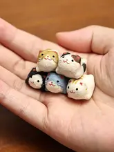 和紙製ミニ猫の置物【かわいいデザイン・デスク装飾用】