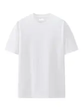 シンプルデザインの丸首男性用半袖Tシャツ【全棉・リブ付き・カジュアルストレート型】