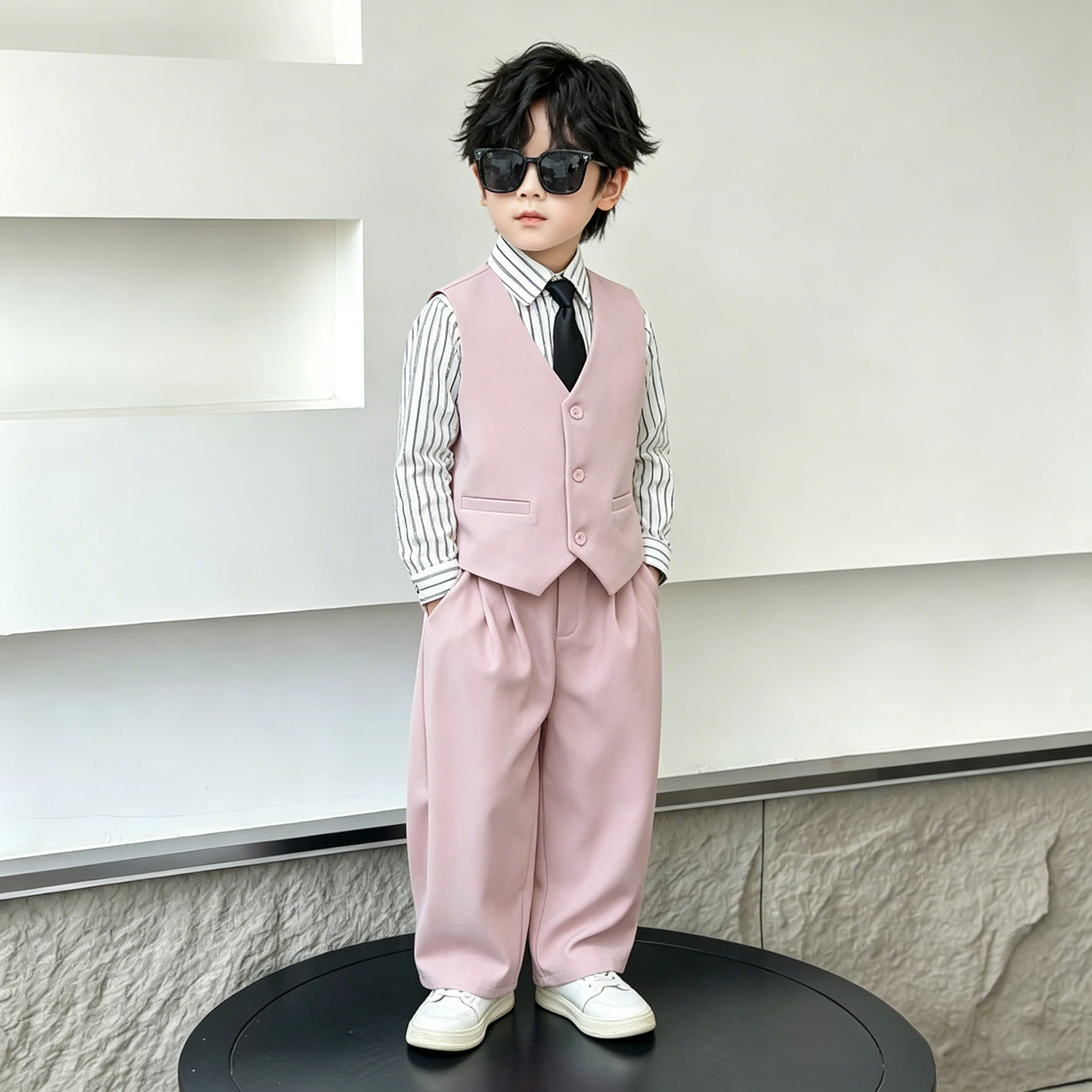 男の子用タキシード：春先のフォー マルスタイルで実用性とファッション性を両立