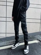 ブラックデニムパンツ【レギュラーフィット・破れデザイン・カジュアル用】