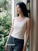 夏用美背デザインノースリーブブラトップ【胸パッド付き・肌触りの良い素材】
