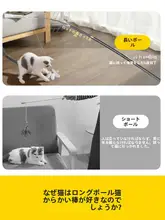 伸縮可能な長い猫用おもちゃ【釣り竿型・耐噛性・フェザー付き】
