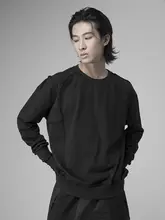 トレンド感あふれる パッチワークデザイン メンズスウェット【シンプル・クルーネック・ゆ  ったりフィット】