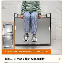 ステンレス製 キッチン収納ラック【多機能・カウンター用・扉付き】