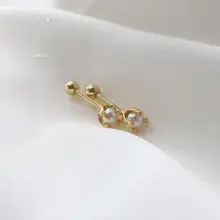 天然海水パール 迷你丸型ピアス【純銀製・繊細デザイン・女性用】
