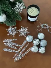 クリスマスオーナメント ボールオーナメント モミの枝 クリアドロップ 上品 吊り飾り クリスマスツリー デコレーション 家庭用 インテリア