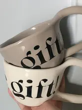 マグカップ 長柄ハンドル アルファベットデザイン ハンドメイド かわいい 家庭用 コーヒー おしゃれ