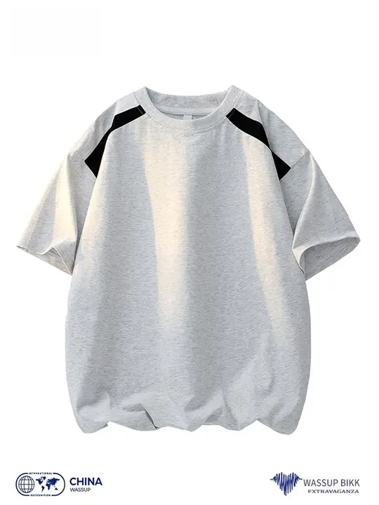 バイカラーラグランスリーブ半袖Tシャツ【夏用・ゆったりデザイン・メンズ】