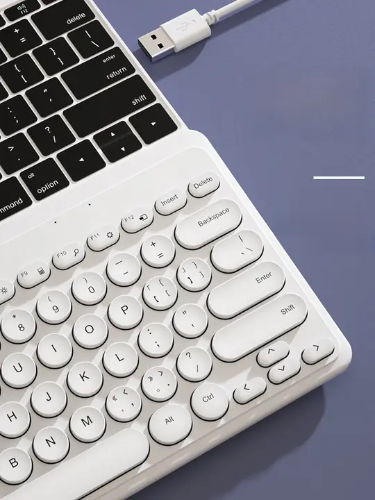 BOW ゲーミングノートパソコン用 有線無線キーボードマウスセット【静音・可愛いデザイン】