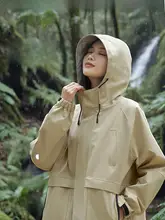 防水・防風の三合一ロングアウターコート【レディース・厚手・アウトドア用】（セットアップ対応）