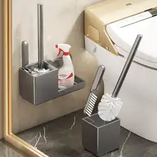 壁掛けトイレブラシホルダー【穴あけ不要・角がない設計・浴室用】