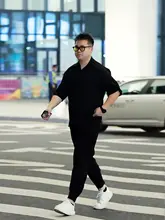 夏用アイスシルク半袖シャツ【メンズ・ルーズフィット・カジュアル】
