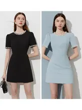黒のフレアドレス【短袖・ドレスアップ用・女性用】