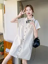 工業デザインのシャツドレス【夏用・小柄向け・上品な雰囲気】（セットアップ対応）