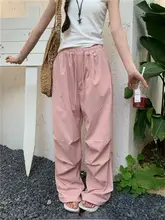 アメリカンスタイルのカーゴパンツ【ゆったりシルエット・ドレープ加工・レディース】