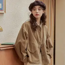 洗い加工デニムワークジャケット【レトロデザイン・女性用】