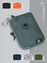 大容量帆布ラウンドジッパー財布【学生用・男女兼用・カードポケット付き・キーホルダー用】