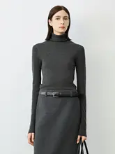 蝶之河 Biella120s 超細水洗羊毛無縫タートルネックニット
