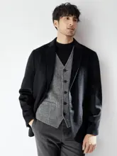 JSSD HOMME ビジネスジャケット【絹とオーストラリアウール混紡・スタイリッシュデザイン】