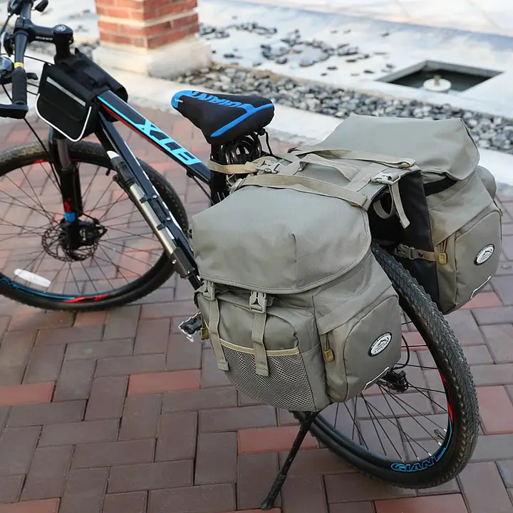 自転車用防水リアキャリアバッグ【大容量・長距離用・マウンテンバイク対応】